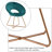 Focht 20" Wide Velvet Barrel Armchair with Open Back and Gold Metal Legs-438874829