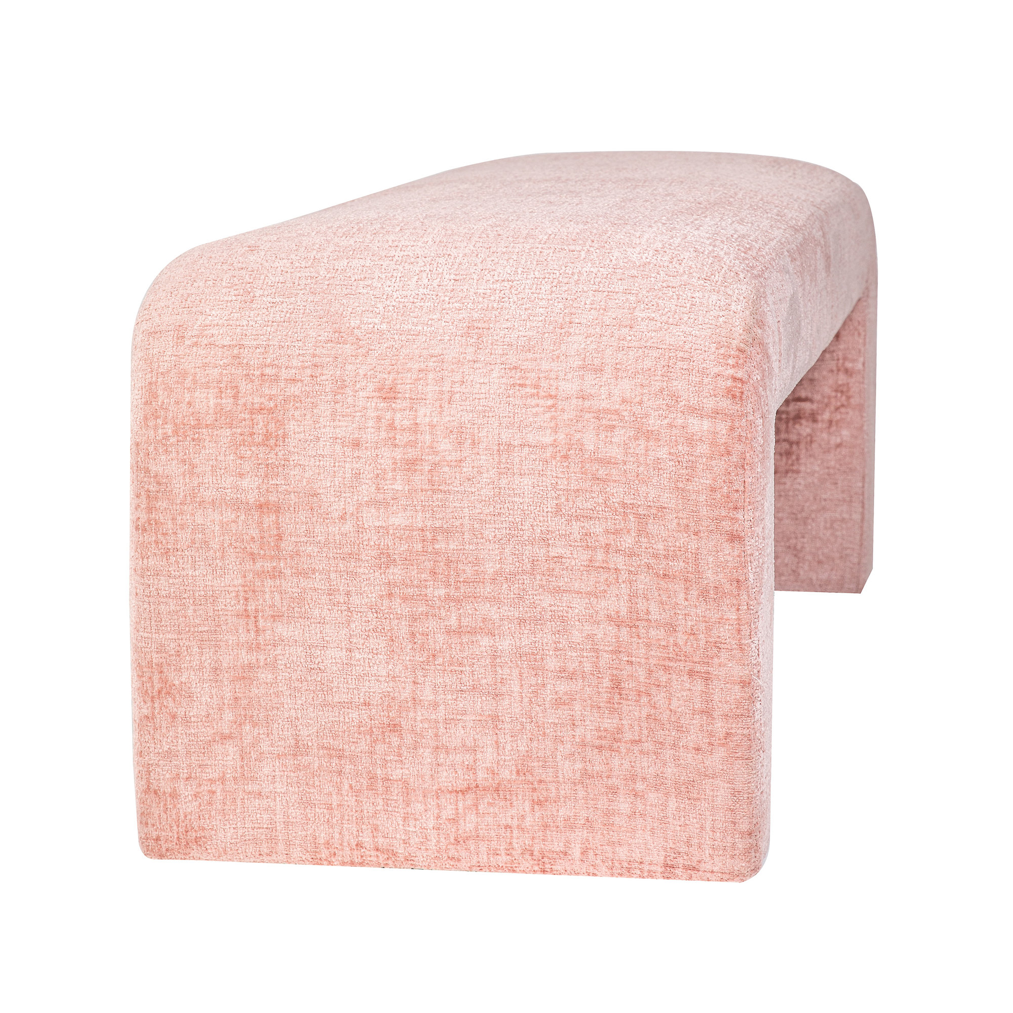Diedrick Bench, Gwen Pink Microsuede, 19" H x 48" W x 19" D