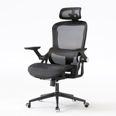 Omir Ergonomic Office Chair With Lumbar Support & Flip Up Arms Home Office Desk Chairs Rockable Swivel High Back Computer Chair Mesh Study Chair