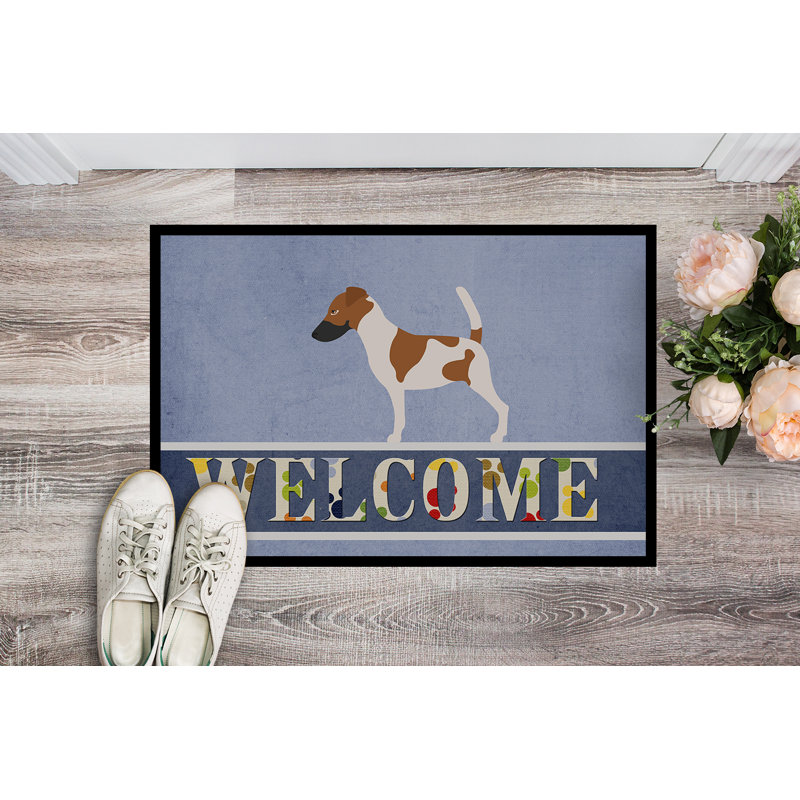 Tapis de porte d’extérieur anti-dérapant terrier welcome fox, Rectangle 2 pi x 3 pi