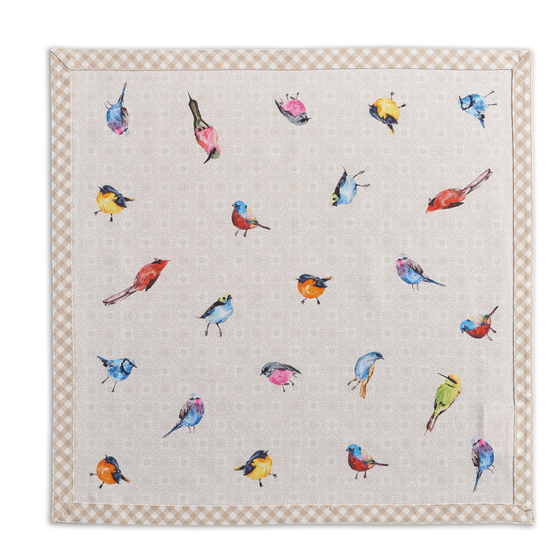 Serviette de coton 20 po oiseaux on wire