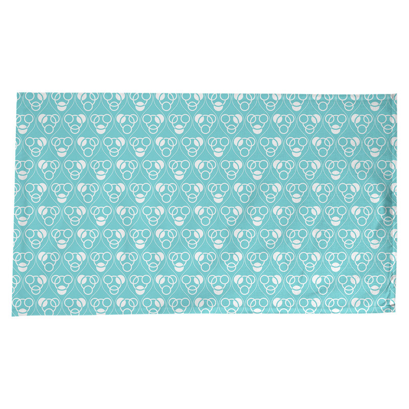 Nappe classiques des cercles et des vagues, Bleu sarcelle / blanc