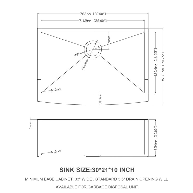 30 Inch Rose Gold Stainless Steel Apron Front Sink, 16 Gauge, And Smooth Surface, With Hygienic Coating Strainer Drain 30" To Scratches Bumps, Easy Clean Function Bottom Grid