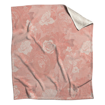 Pink Floral Pattern Blankets