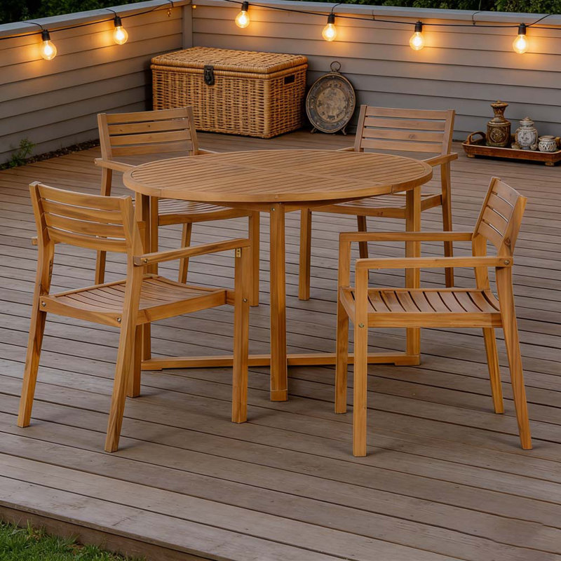 5-Piece Outdoor Dining Set, Natural