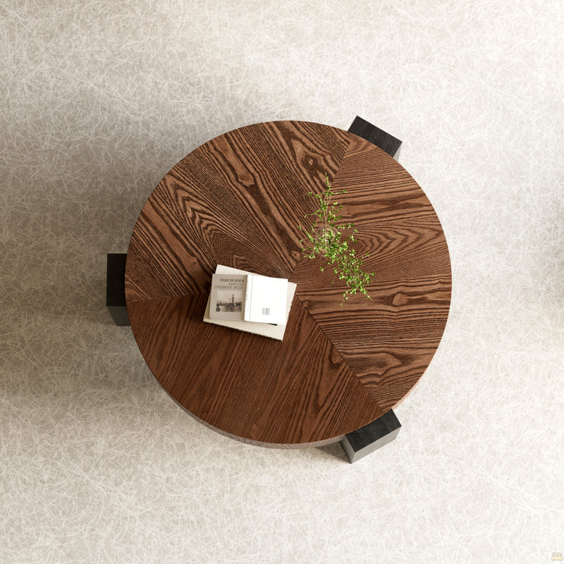 Table basse 33 po avec rangement caché, Noyer