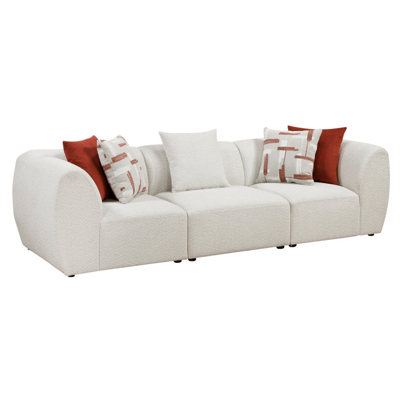 Canapé modulaire en chenille beige Franz