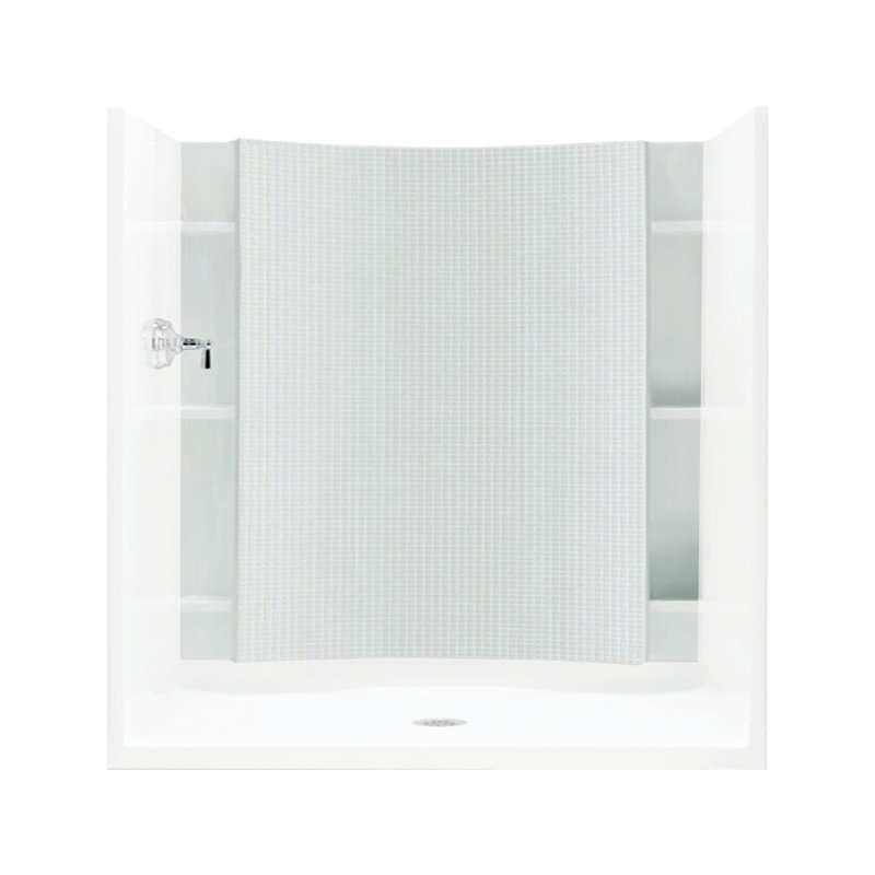 Accord 1-Piece 60" x 77" Back Wall, White