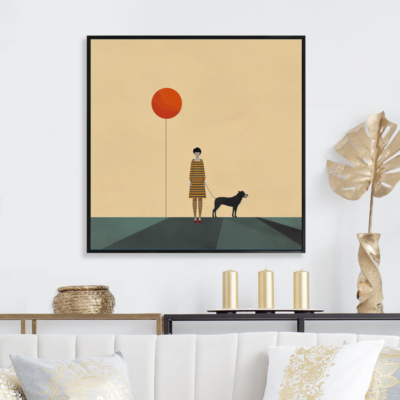 Minimalisme solidaire paysage V - impression, H 16 po x l 16 po x P 1 po, Cadre flottant noir