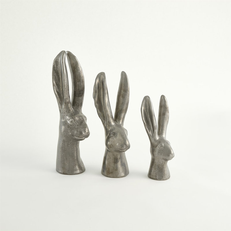 Rabbit Figurine, 16.25" H x 6.25" W x 6.25" D, Matte Gold