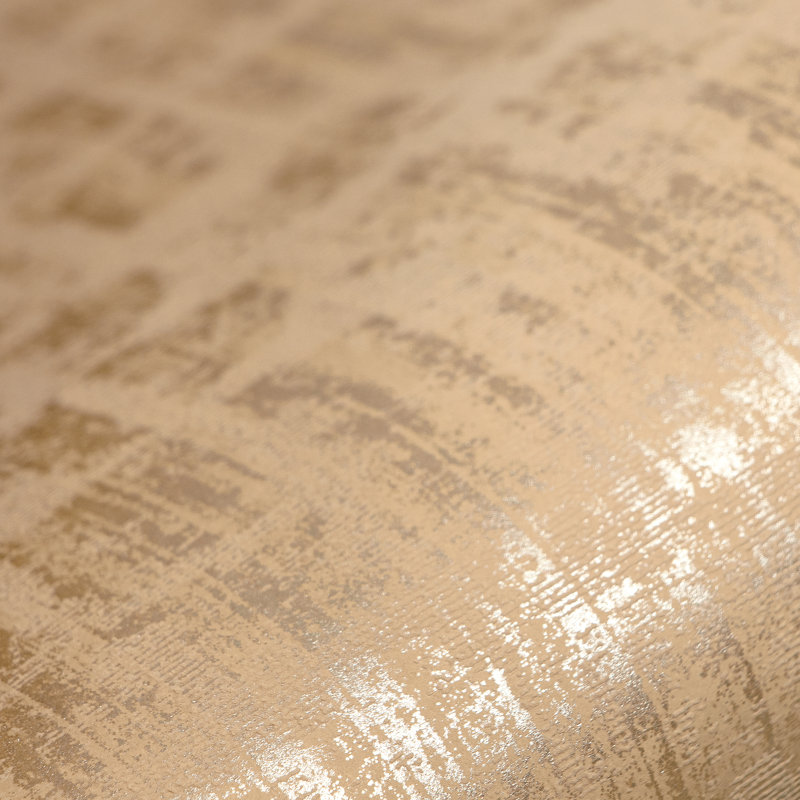Adonea Zeus Textured Metallic 33' L x 21" W Wallpaper Roll, Burly Wood