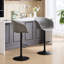 Tabourets de bar pivotants réglables avec anneau en caoutchouc - Chaises en îlot de cuisine de style Mid-Century capitonné pour îlot de cuisine, gris, ergonomique et minimaliste