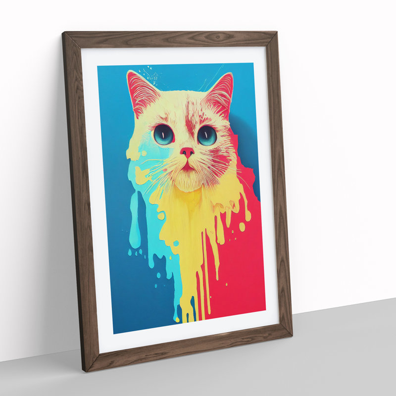 Cat In No.6 Framed Print, 64cm H x 46cm W x 2cm D, Walnut