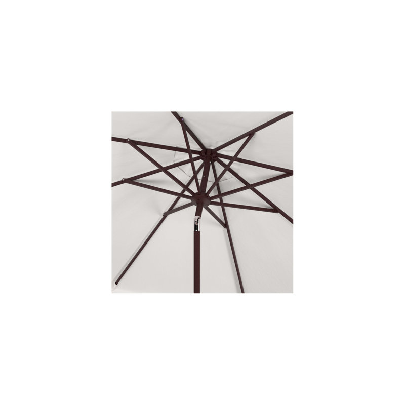 Parasol du marché Coramae, l 130 po x P 130 po, Brun, Beige / Blanc