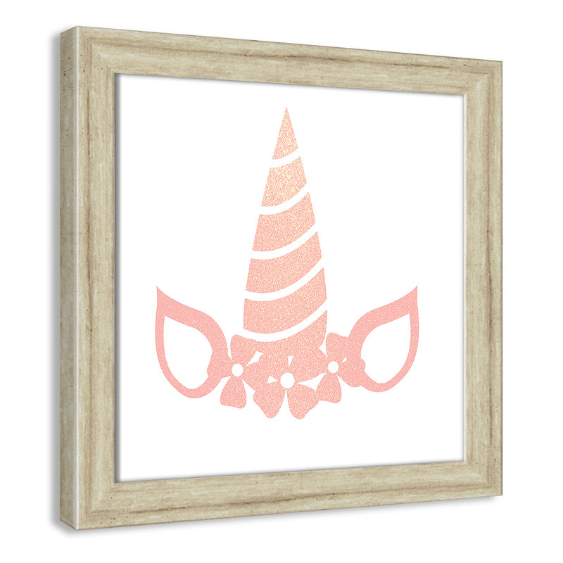 «Be the Unicorn», art encadré 3 ', H 12 po x l 12 po x P 0,6 po, Cadre plat beige