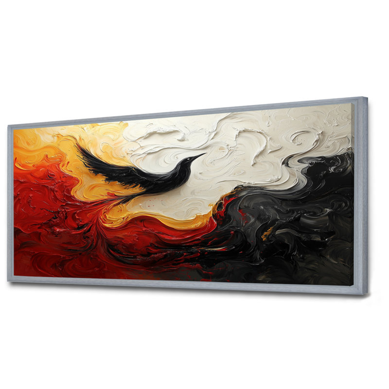 «Whitlatch», encre monochrome Echo II - fauvisme, Argent argent, H 28 po x l 60 po, Impression encadrée flottante