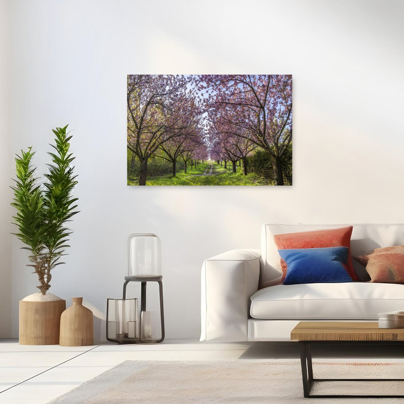 Fleur de cerisier, impression sereine, vibrante, cerise, fleur, art mural, 32" H x 48" W