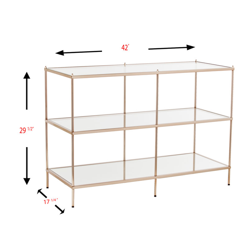Gosport 42'' Glass Top Console Table, Warm Gold