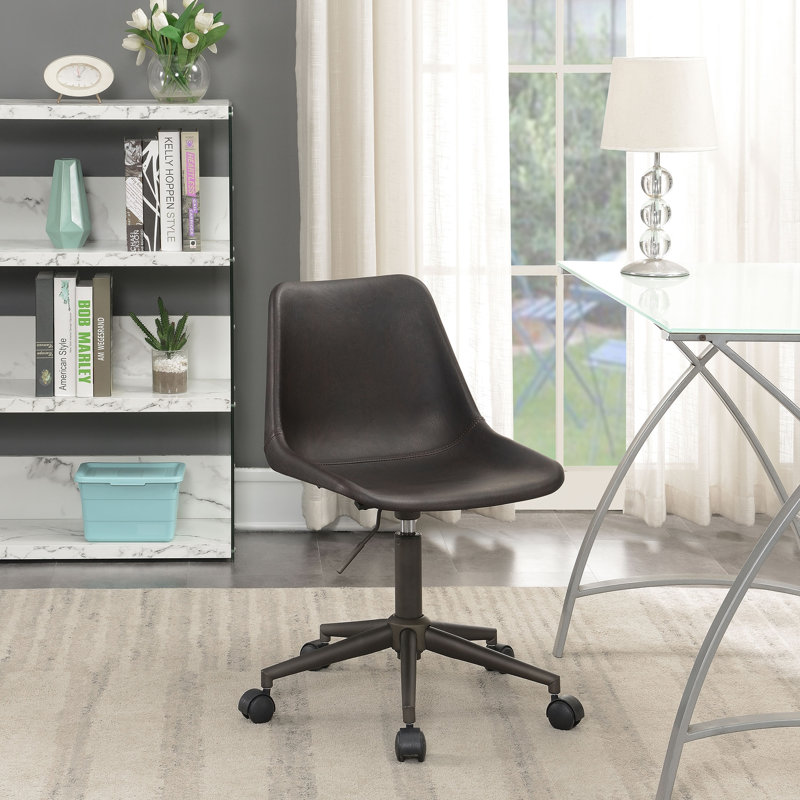 Chaise de bureau rembourrée et réglable Brun Ralston