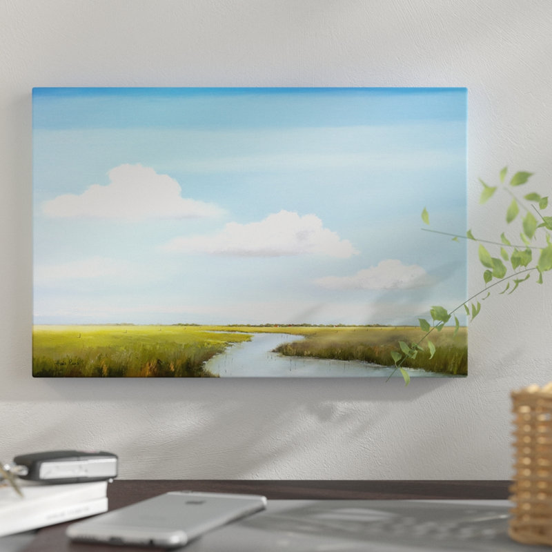 « down the river vi », impression sur toile, H 8 po x l 12 po x P 0,75 po, Pas de tapis, Toile tendue