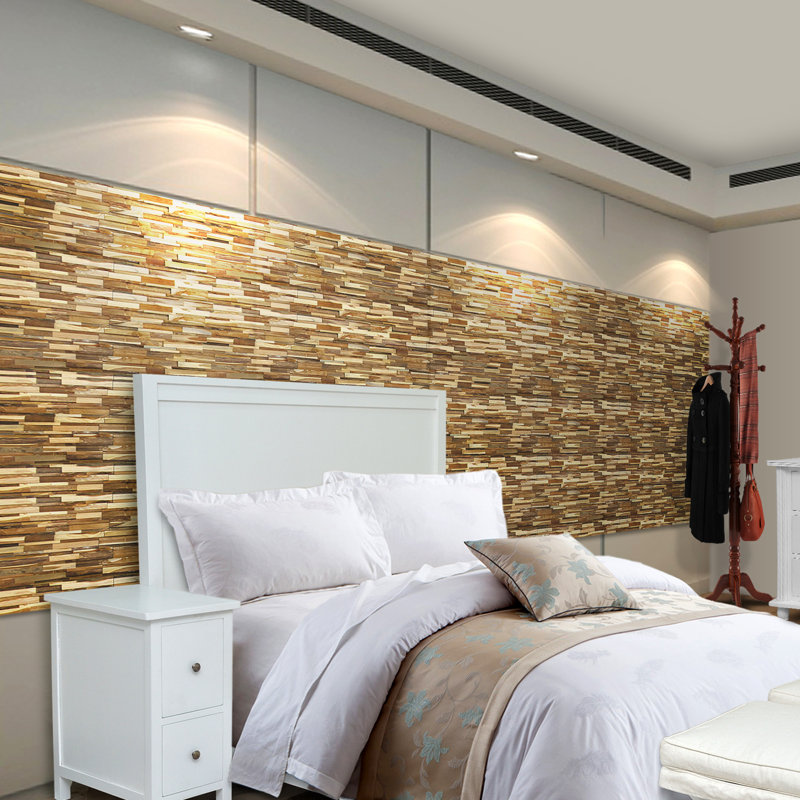 Panneau mural en bois massif récupéré 12 po x 24,8 po en brun