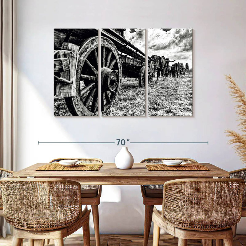 Mehar Bullocks Pulling A Wagon, 36" H x 57" W