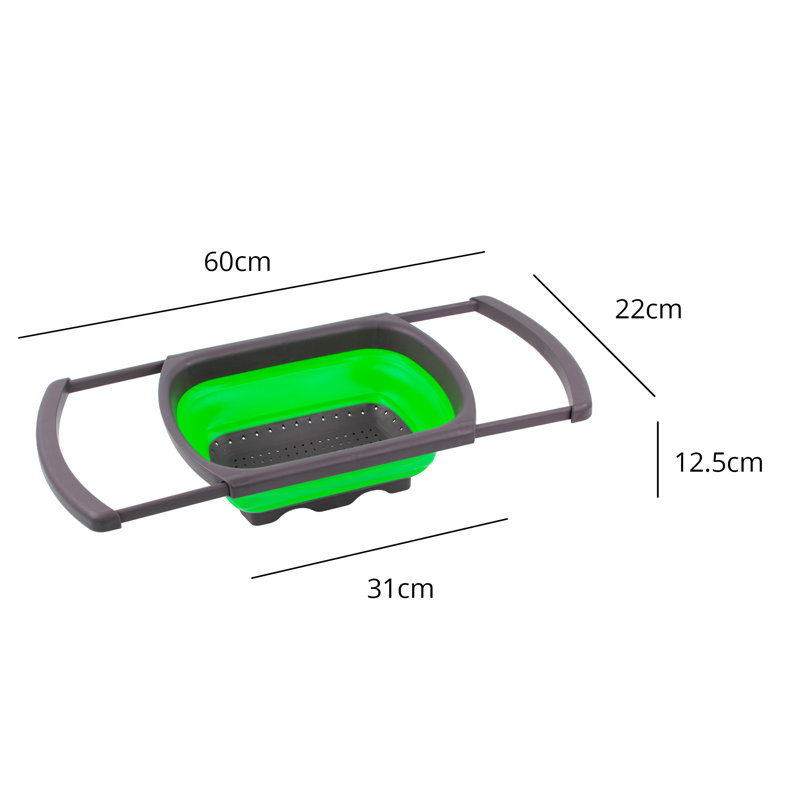 SQ Professional Silicone Over The Sink Strainer, Green