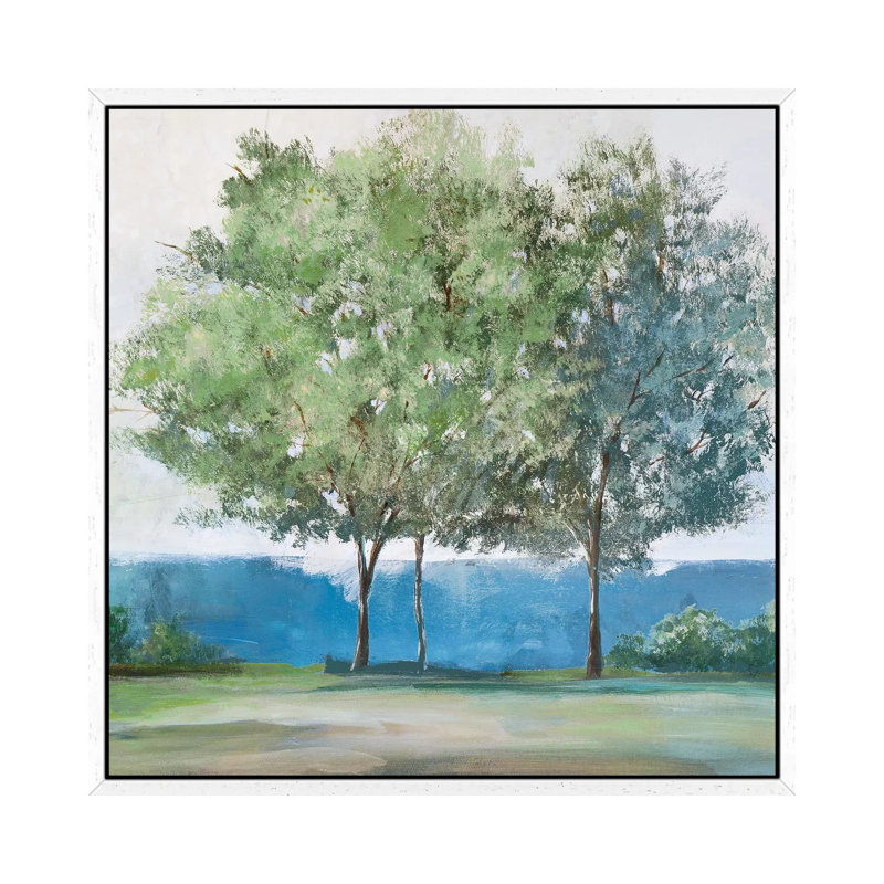 Fall Breeze Through by Isabelle Z - Painting on Canvas, 45.72 cm H x 45.72 cm W, White Framed