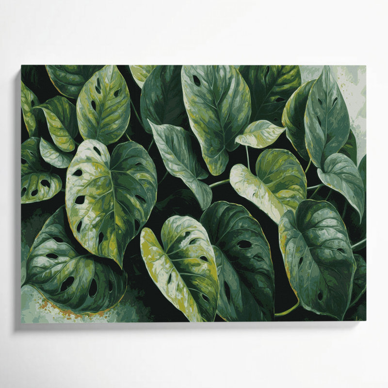 Art mural sur toile Botanical Swiss Cheese, H 11 po x l 14 po