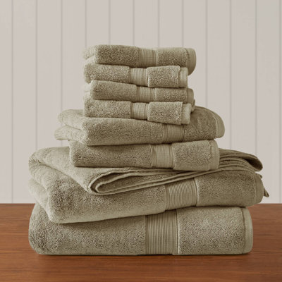 Ensemble de serviettes 8 pièces 100% coton 800 g / m² 800 g / m² beige