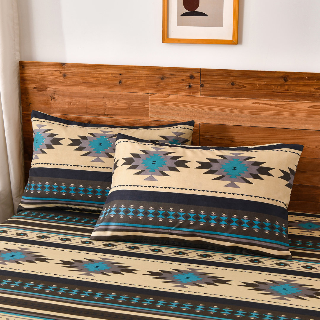 Microfiber Multicolor Southwestern Tribal Aztec Sheet Set Chezmoi Collection 