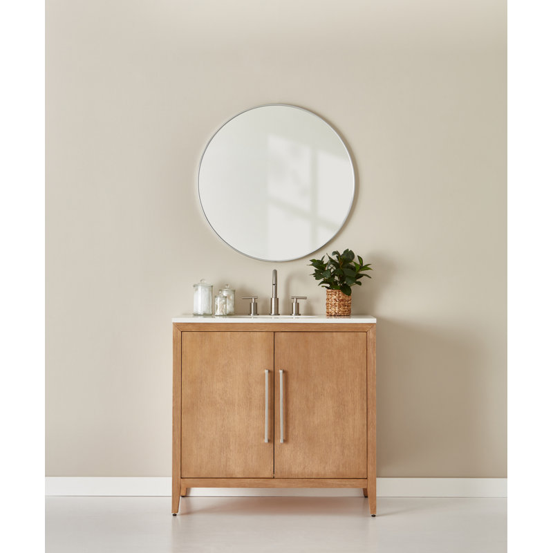 Rowan Metal Circle Mirror Brushed Nickel