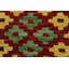 Tapis oriental en laine vert / brun / rouge fait à la main 3 pi 3 po x 4 pi 11 po Madee