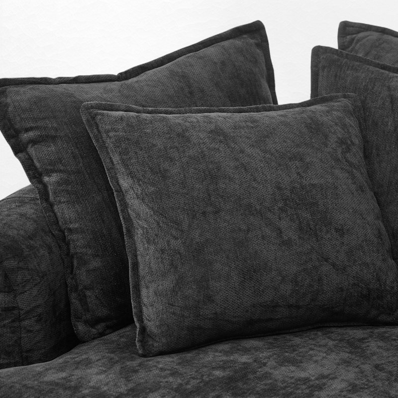 Fauteuil demi-tonneau rembourré, Noir