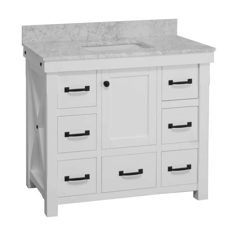 Ensemble de meuble-lavabo simple 42 po Galvan, Blanc