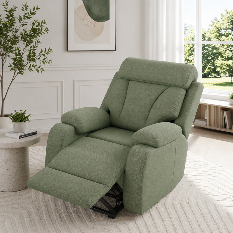Fauteuil inclinable électrique Power Lift, Tissu velours flocon de neige, Vert foncé