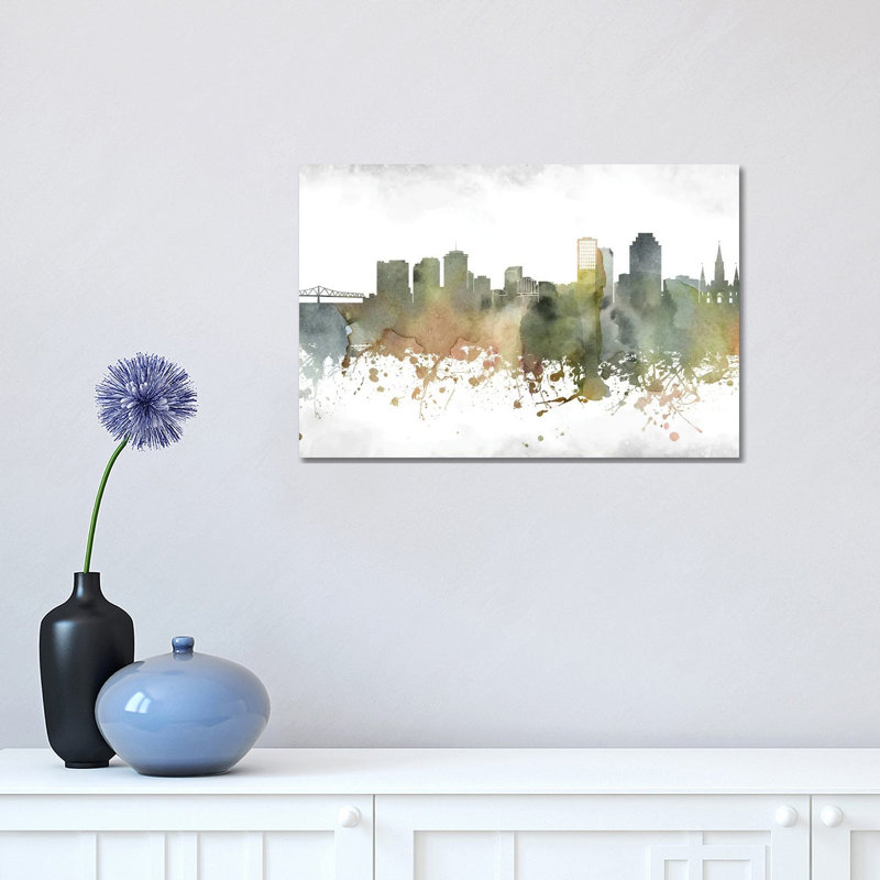 New Orleans Skyline 1 Piece Wrapped Canvas Painting, 30.48cm H x 45.72cm W x 1.91cm D