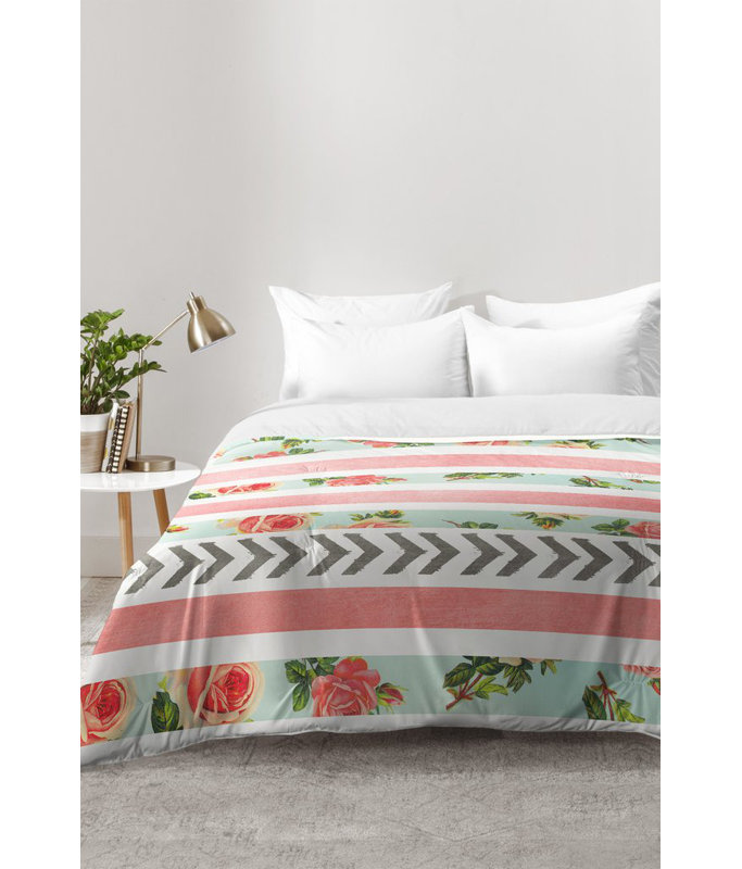 Allyson Johnson Modern & Contemporary Polyester Floral Comforter, King Comforter + 2 King Shams