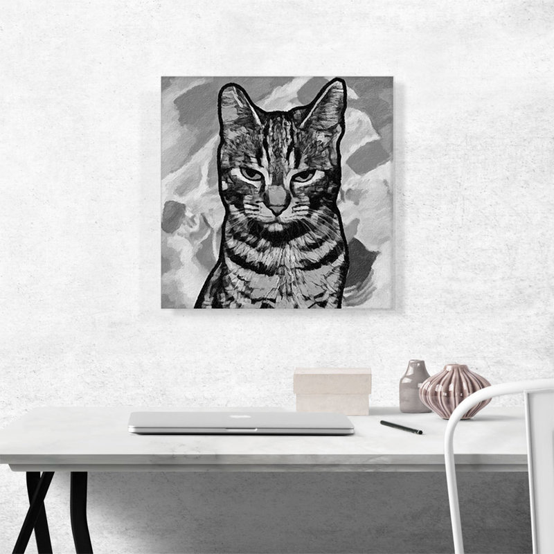 " Egyptian Mau Cat Breed " Painting Print, 18" H x 18" W x 1.5" D