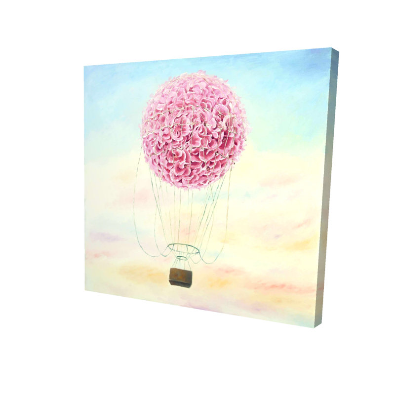 Blue Floral Hot Air Balloon Canvas | Hydrangea Home Decor