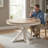 Retro Extendable Dining Table With Butterfly Leaf - Solid Wood Base, Oval/Round Convertible For 6 People-564971147-564971146