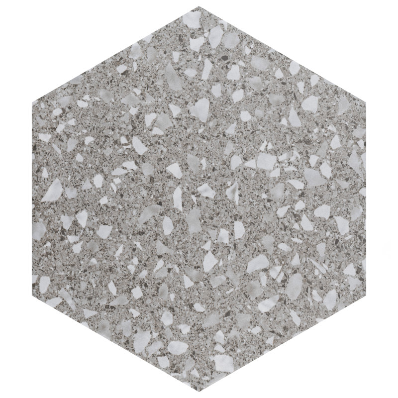 Venice 9" x 10" Porcelain Stone Look Wall & Floor Tile, Silver