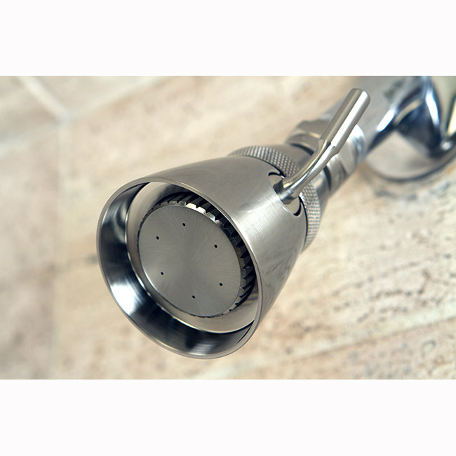 Pomme de douche à jet rond en laiton 2-1 / 4 po Kingston, Nickel brossé
