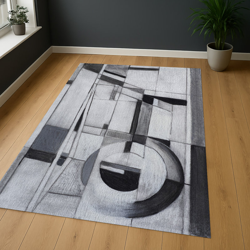 Geometric Area Rug, Runner 70 x 140 cm