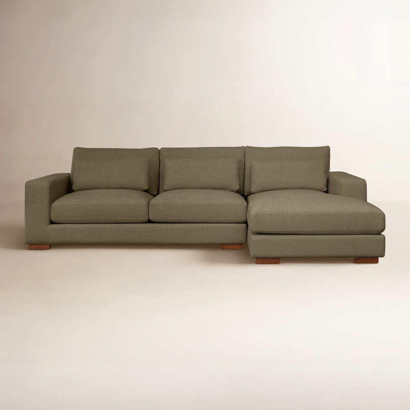 Copley 2-Piece 106.3” Upholstered Sectional, Orienté à droite, Mélange de coton