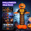 Décoration d'Halloween gonflable citrouille squelette 12 pi avec lumières DEL 12 pi
