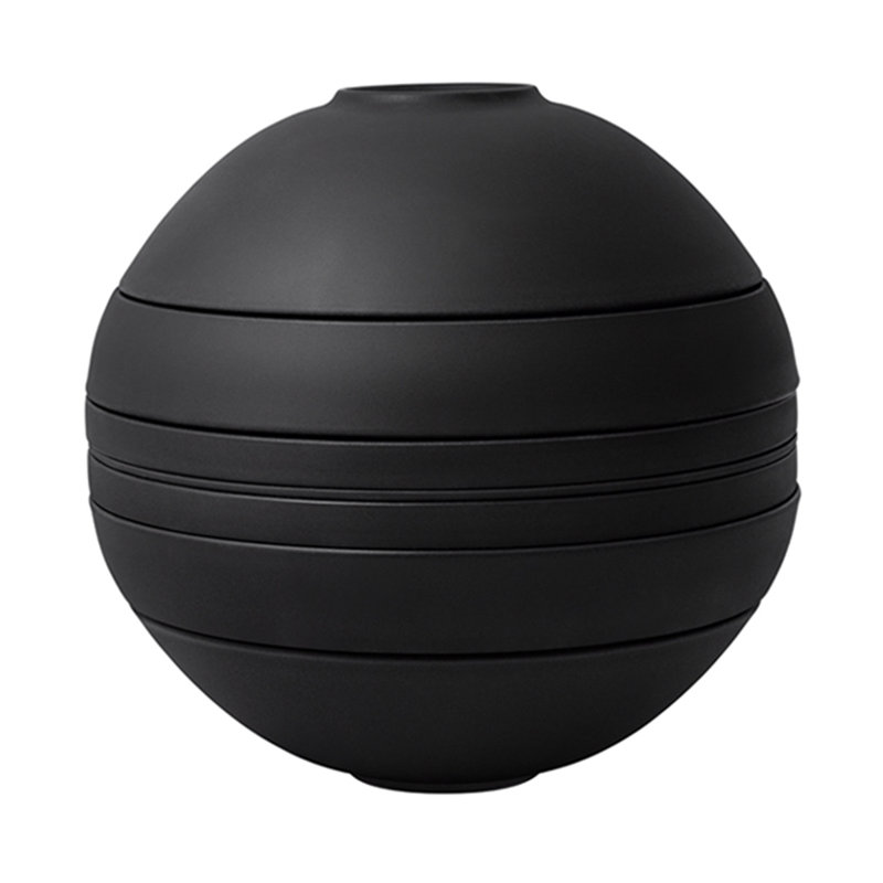 Villeroy & Boch La Boule Beige Premium Porcelain Iconic Dining Set, Black