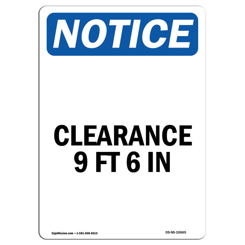 Enseigne de dégagement 9 pi 6 po
