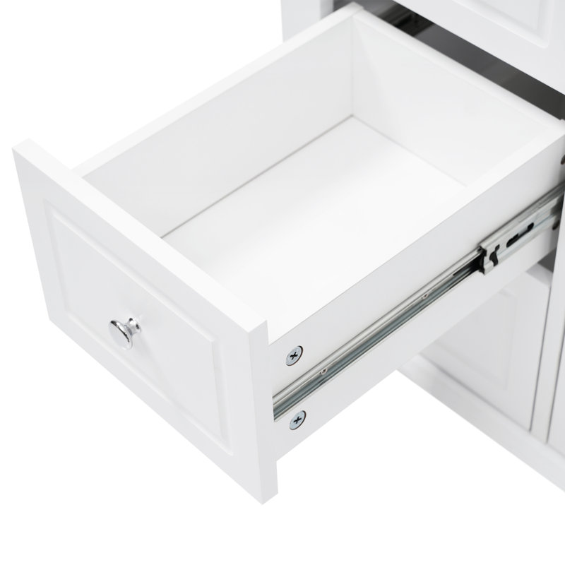 Meuble-lavabo moderne blanc de 48 po pour salles de bain de taille moyenne à grande
