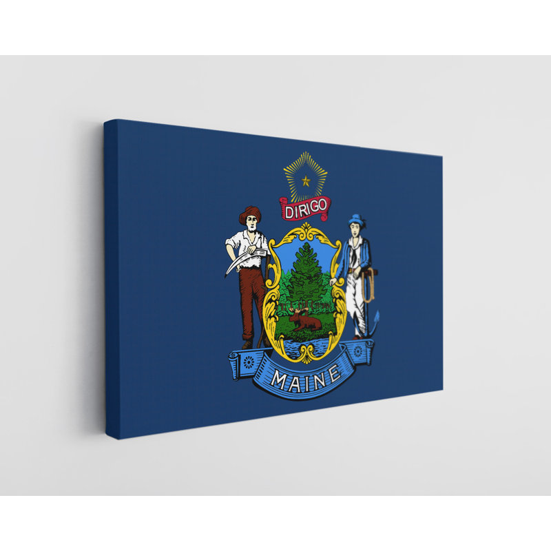 Maine State Flag USA Flags - Photographie sur toile tendue, L 24 po x H 16 po